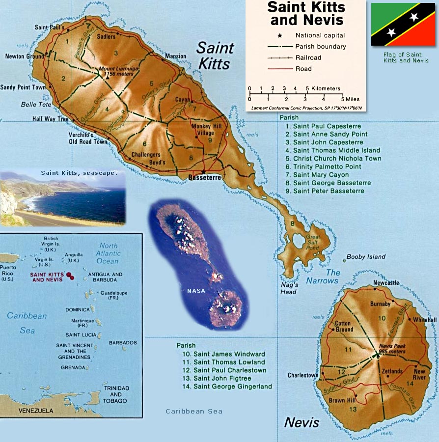Saint Kitts e Nevis mapa
