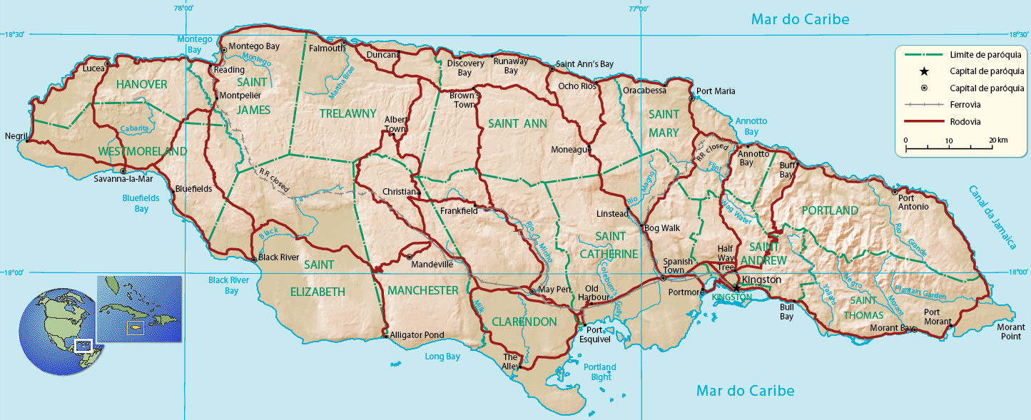 Mapa Jamaica