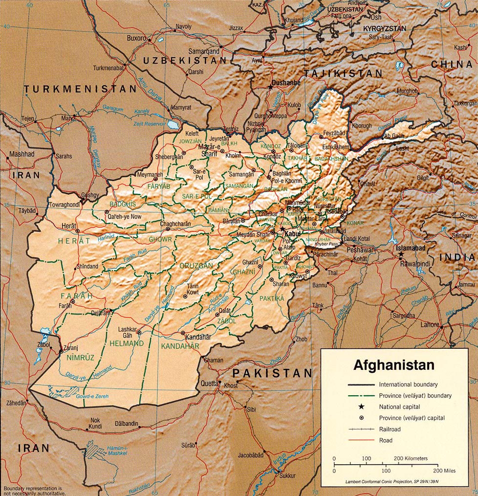 Afeganistão mapa