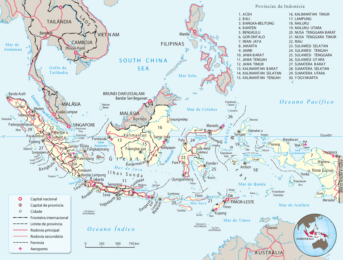 Mapa Indonésia
