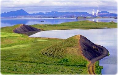 Myvatn Lake volcanoes Iceland