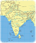 Mapa Asia sul