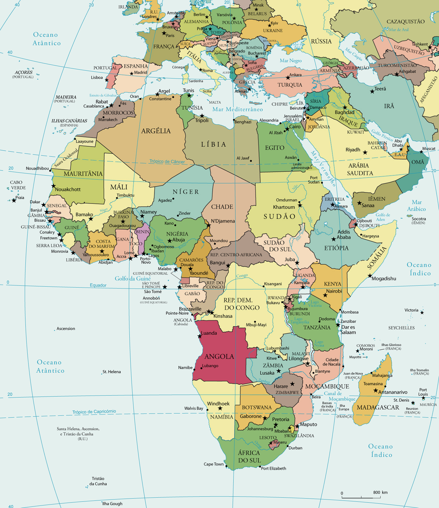 Mapa politico Africa