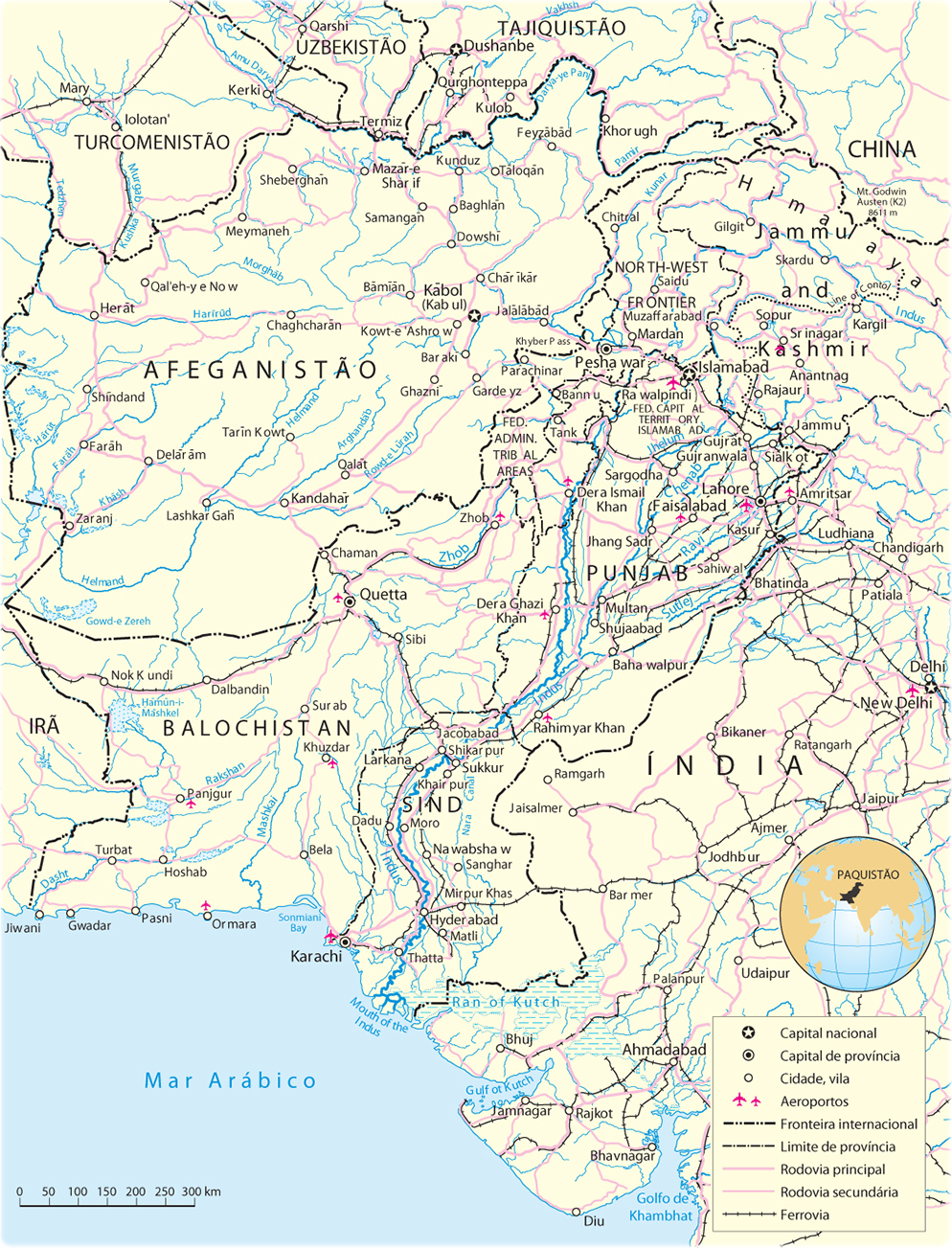 Mapa Paquistão