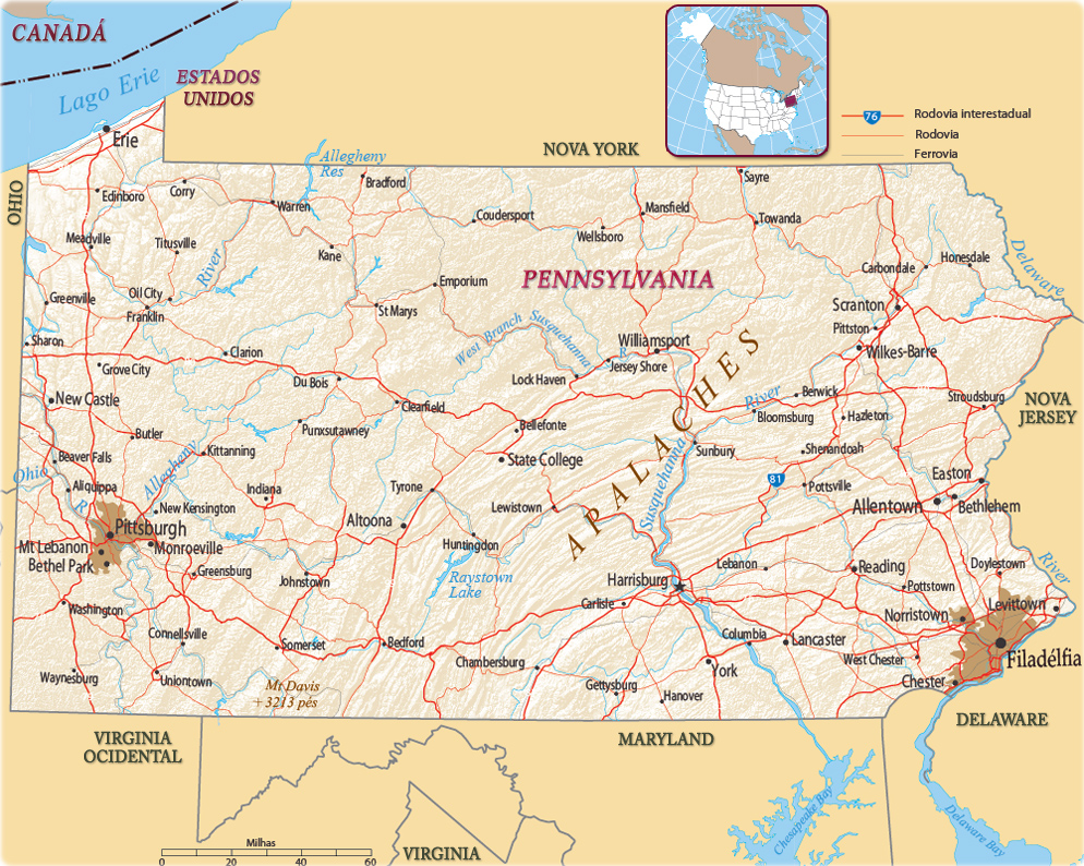 Pensilvania mapa